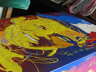 Original Jean Francois  painted hope chest entitled �La Vie en Jaune�