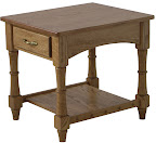 Country End Table, Oak Hardwood, Medium Finish