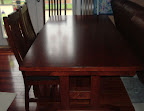 70 x 42 Trestle Dining Table & Mission Chairs, Oak Hardwood, Lexington Finish