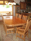 100 x 42 Riverside Dining Table & Arched Mission Chairs, Cherry Hardwood, Natural Finish