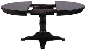 Riverside Round 48 Dining Table, Oak Hardwood, Midnight Finish
