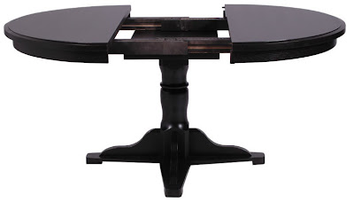Riverside Round 48 Dining Table, Oak Hardwood, Midnight Finish