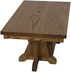 Square Colonial Console Table, Oak Hardwood, Medium Finish