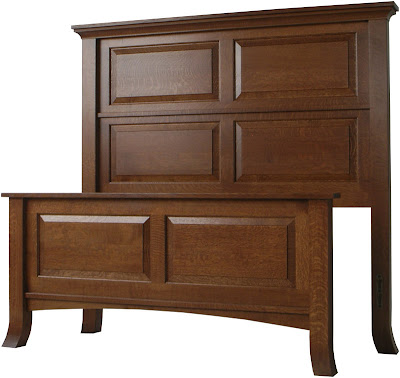 Glasgow Bed, Quarter Sawn Oak Hardwood, Mahogany Finish