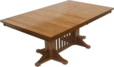 70 x 42 Woodland Dining Table, Oak Hardwood, Medium Finish