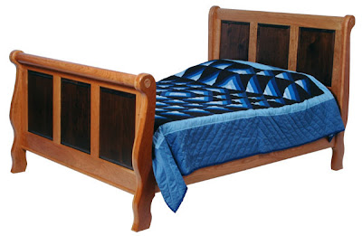 Classic Bed, Cherry & Walnut Hardwood, Natural Finish