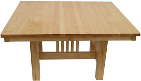 60 x 42 Mission Dining Table, Maple Hardwood, Natural Finish