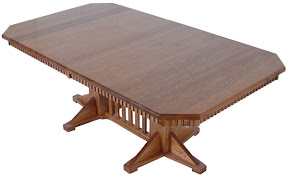 60 x 42 Woodland Dining Table, Oak Hardwood, Medium Finish, Custom Fluted Skirt