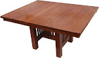 60 x 42 Mission Dining Table, Cherry Hardwood, Red Finish