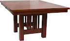 60 x 42 Mission Dining Table, Cherry Hardwood, Red Finish