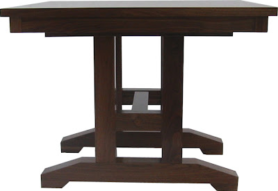42 x 42 Trestle Dining Table, Walnut Hardwood, Natural Finish