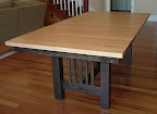 70 x 42 Mission Dining Table, Cherry Hardwood, Peppercorn and Natural Finish