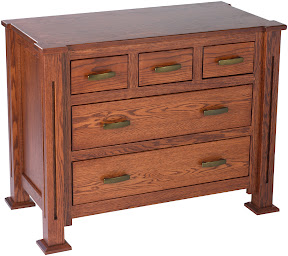 Sacramento Changing Table, Oak Hardwood, Mahogany Finish