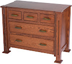 Sacramento Dresser, Oak Hardwood, Mahogany Finish