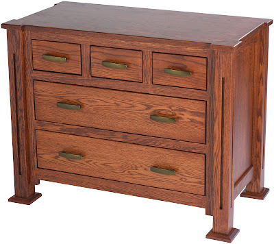 Sacramento Dresser, Oak Hardwood, Mahogany Finish
