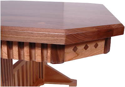 Mixed Wood Dining Table Detail