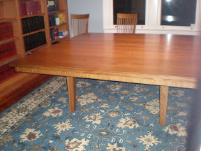 84 x 84 Lancaster Dining Table & Lancaster Chairs, Quarter Sawn Oak Hardwood, Rustic Finish
