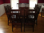60 x 46 Mission Dining Table & Mission Chairs, Walnut Hardwood, Natural Finish
