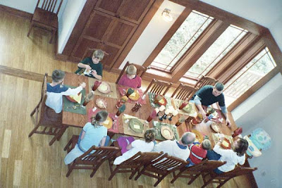 Mission Dining Room Table & Chairs, Oak Hardwood, Lexington Finish