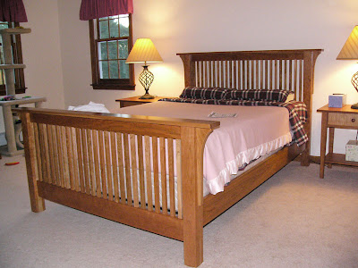 Mission Bed, Cherry Hardwood, Natural Finish