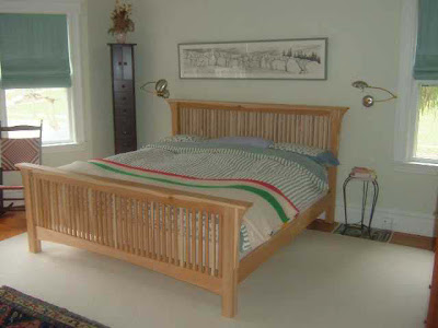 Mission Bed, Hickory Hardwood, Natural Finish