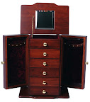 Jewelry Chest, Cherry Hardwood, Antique Finish