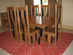 Shenzen Dining Table, Shenzen Chairs, Zen Kitchen Buffet, Oak Hardwood, Medium & Midnight Finish