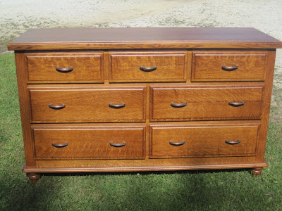 Lotus Dresser, Quarter Sawn Oak Hardwood, Rustic Finish