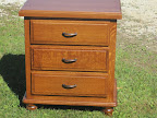 Lotus Nightstand, Quarter Sawn Oak Hardwood, Rustic Finish