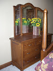 Lotus Dresser, Quarter Sawn Oak Hardwood, Rustic Finish