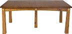 60 x 42 Shaker Dining Table, Raised Maple Diamond Inlays, Oak Hardwood, Rustic Finish
