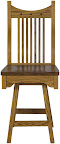 Western Barstool in Medium Oak
