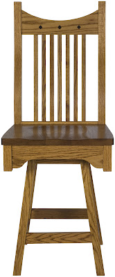 Western Barstool in Medium Oak