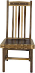 Raised Mission Dining Chair, Custom Border Design, Natural Hickory and Walnut