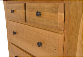 Curved Mission Changing Table in Oil & Wax Cherry