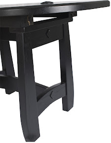 50 x 32 Montreal Conference Table, Rounded 12 Inch Inset Tabletop, 3/4 Inch Round Edge, Custom Wire Guides on Tabletop, in Midnight Oak