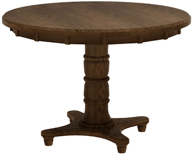 Lotus Round Table in Simulated Mahogany Oak