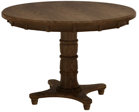 Lotus Round Table with Tabletop in Mahogany Oak