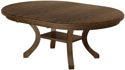 80" x 46" Montrose Table in Simulated Mahogany Oak, Oval Tabletop, Full Bevel Edge