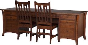 Kyoto Executive Desk and Runic Chairs in Antique Cherry