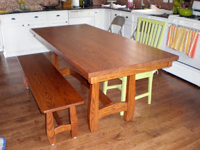 72 x 32 Montreal Dining Table and Bench in Lexington Oak