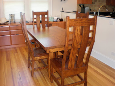 60 x 32 Montreal Table and Seneca Dining Chairs, in Autumn Oak
