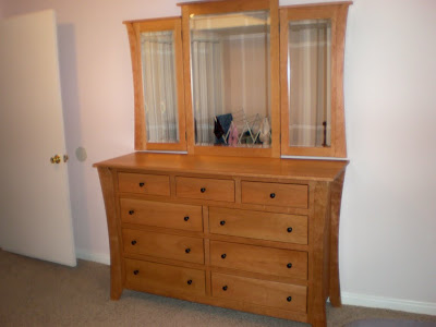 Kyoto Dresser in Natural Cherry with added Tri-View Mirror