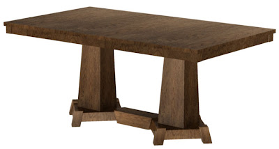 Turin Table in Simulated Mahogany Oak, Rectangular Tabletop