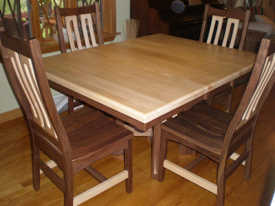 42 x 42 Craftsman Kitchen Table in Hard Maple and Walnut