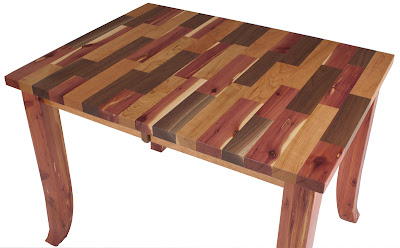 42 x 43 Pennsylvania Kitchen Table in Custom Walnut, Cherry and Cedar