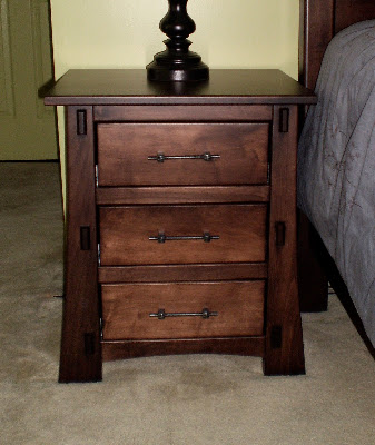 Seville Nightstand in Royal Maple, Custom Hardware