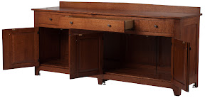 86" Buffet in Mahogany Quarter Sawn Oak