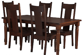 Farmhouse Dining Table  and Chairs in Bing Cherry