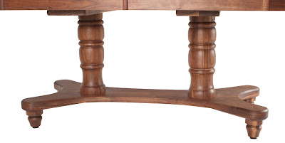 80 x 42 Lotus Dining Table in Oil & Wax Walnut, Oval Tabletop, Notched Table Edge